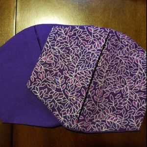 Purple and Silver Leaf Pattern Cotton Facemask